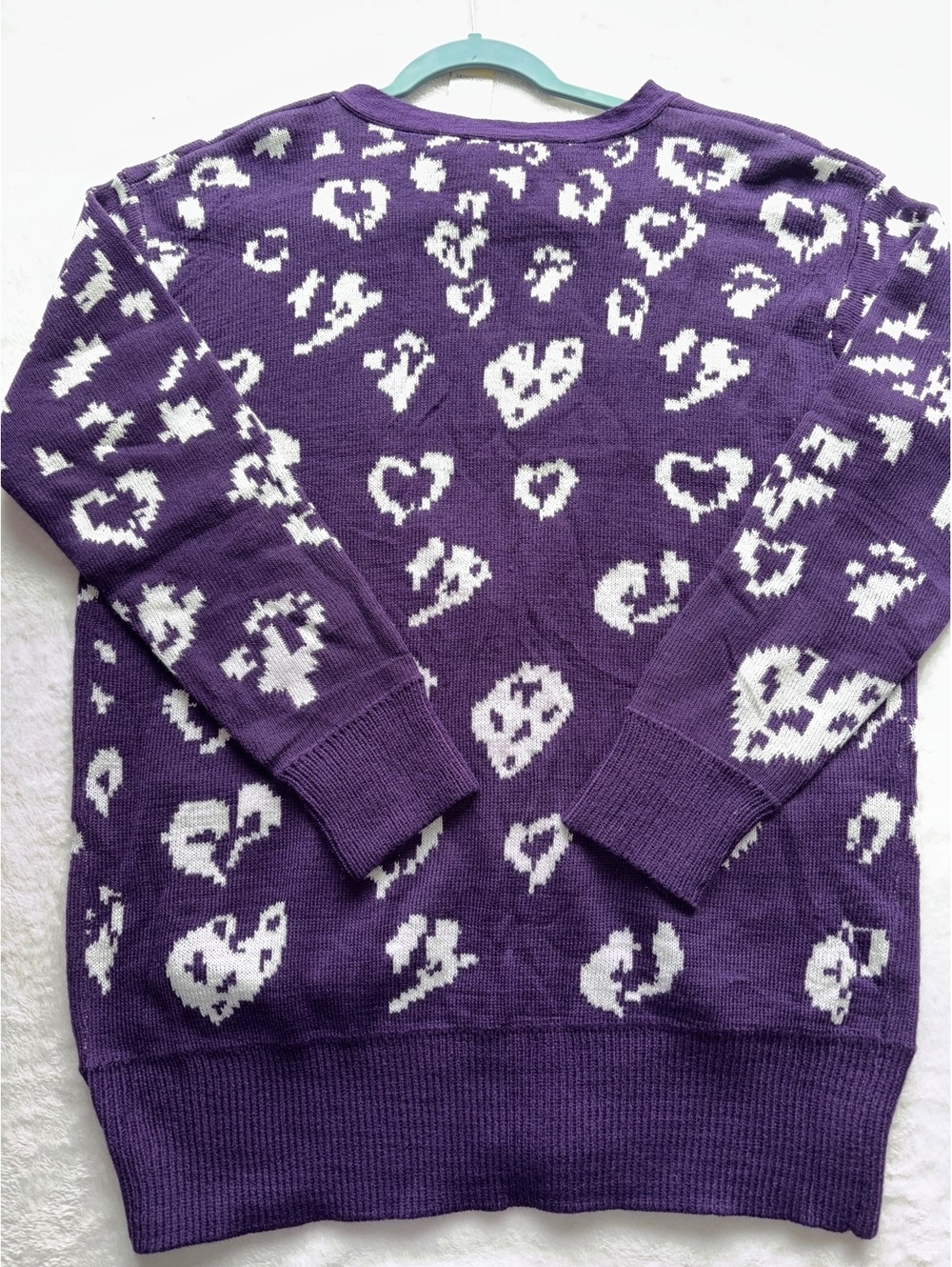 NWT Katia Purple Heart Cardigan Sweater Button Front Pockets Plus Size XL 1XL - Picture 6 of 9